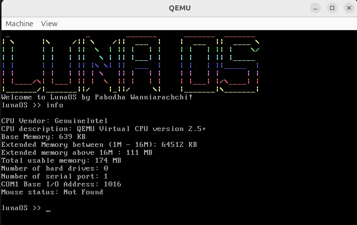 Building LunaO - A Simple 16-Bit Operating System from Scratch